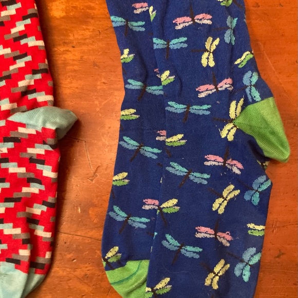 Jared Lang Italian bright cotton socks modern graphic patterns contrast heel - Picture 2 of 4